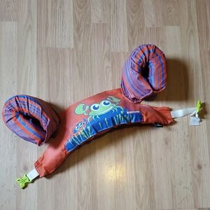 Kids Orange Crab Print Swim Float Vest - Unbranded